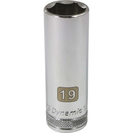 Tools 1/2"" Drive 6 Point Metric, 19mm Deep Length, Chrome Socket -  DYNAMIC, D016219